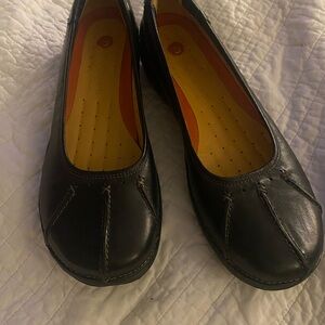 Clarks Black Leather Flats